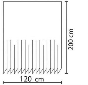Banyo Perdesi 1x120x200 Tek Kanat Duş Perdesi Halka Hediyeli 7359