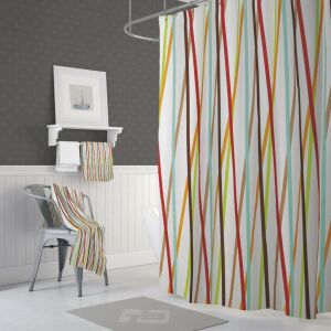 Banyo Perdesi 1x120x200 Tek Kanat Duş Perdesi Halka Hediyeli Duşakabin Perdesi 6710