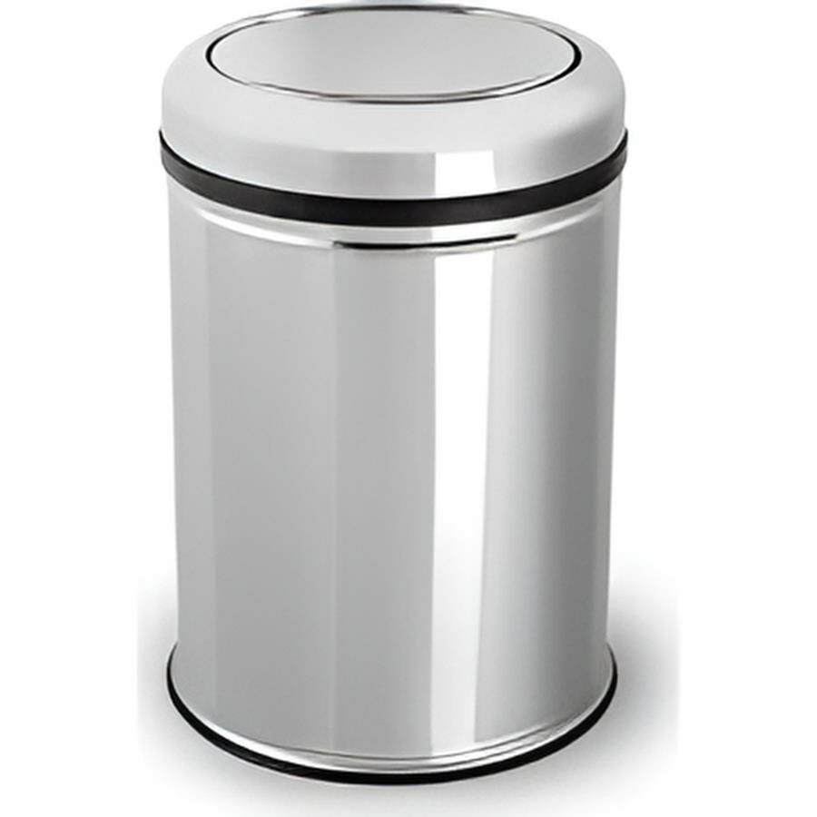Zethome Paslanmaz Pratik Kapaklı Çöp Kovası Krom 5 LT