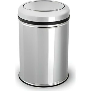 Zethome Paslanmaz Pratik Kapaklı Çöp Kovası Krom 5 LT