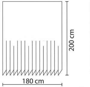 Banyo Perdesi 1x180x200 Tek Kanat Duş Perdesi Halka Hediyeli Duşakabin Perdesi 10149