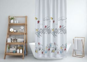 Banyo Perdesi 1x240x200 Tek Kanat Duş Perdesi Halka Hediyeli Duşakabin Perdesi 6144