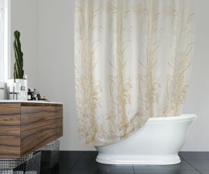 Banyo Perdesi 1x100x200 Tek Kanat Duş Perdesi Halka Hediyeli Duşakabin Perdesi 6932