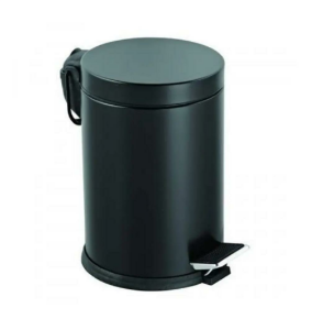 Zethome Paslanmaz Pedallı Çöp Kovası Siyah 5 LT
