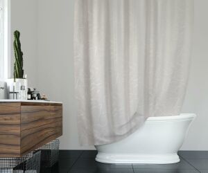 Banyo Perdesi 1x180x200 Tek Kanat Duş Perdesi Halka Hediyeli Duşakabin Perdesi 5026