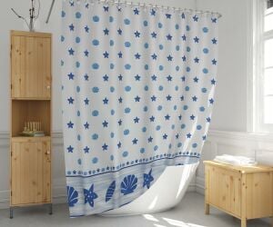 Banyo Perdesi 2x110x200 Çift Kanat Duş Perdesi Halka Hediyeli 4910