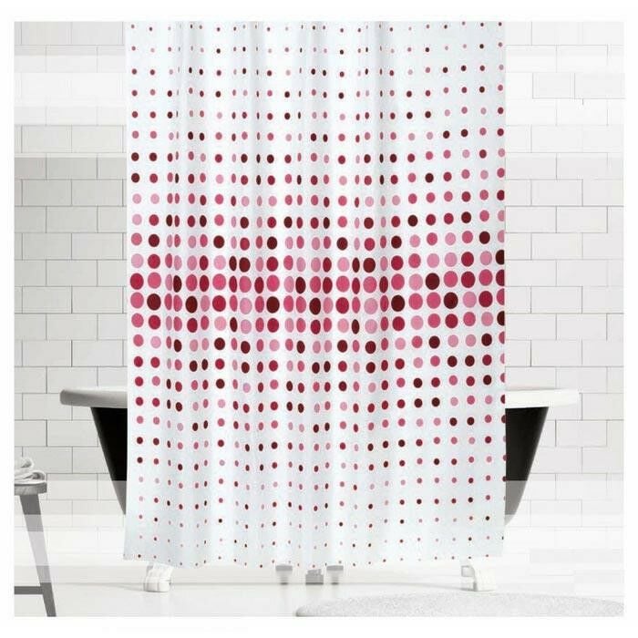 Banyo Perdesi 1x180x200 Tek Kanat Duş Perdesi Halka Hediyeli Duşakabin Perdesi 4961 Pembe