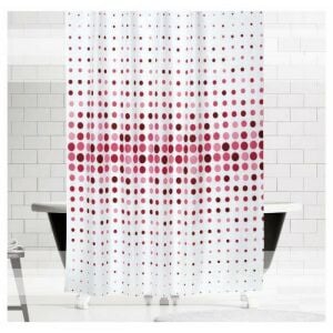 Banyo Perdesi 1x180x200 Tek Kanat Duş Perdesi Halka Hediyeli Duşakabin Perdesi 4961 Pembe