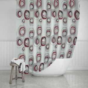 Banyo Perdesi 2x110x200 Çift Kanat Duş Perdesi Halka Hediyeli 4954 Karma