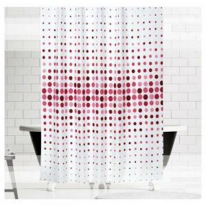 Banyo Perdesi 2x110x200 Çift Kanat Duş Perdesi Halka Hediyeli Duşakabin Perdesi 4961 Pembe