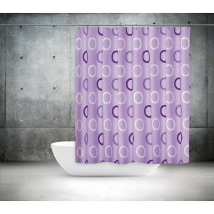 Banyo Perdesi 2x120x200 Çift Kanat Duş Perdesi Halka Hediyeli Duşakabin Perdesi 5033 Lilla