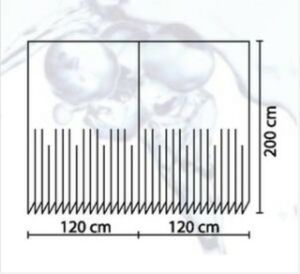 Banyo Perdesi 2x120x200 Çift Kanat Duş Perdesi Halka Hediyeli Duşakabin Perdesi 7081