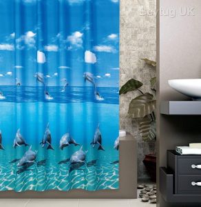 Banyo Perdesi 2x120x200 Çift Kanat Duş Perdesi Halka Hediyeli Duşakabin Perdesi 8852