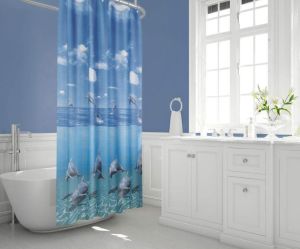 Banyo Perdesi 2x120x200 Çift Kanat Duş Perdesi Halka Hediyeli Duşakabin Perdesi 8852