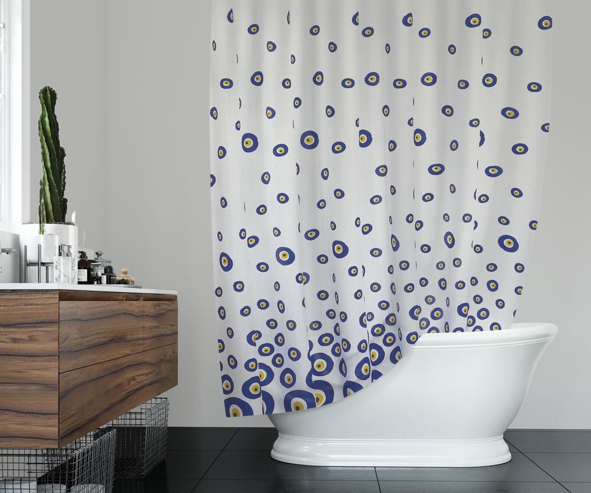 Banyo Perdesi 2x100x200 Çift Kanat Duş Perdesi Halka Hediyeli 3795