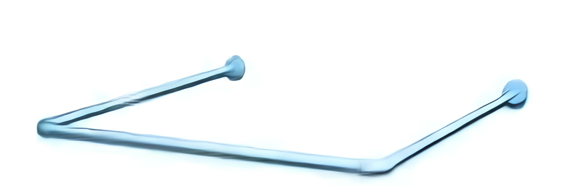 Banyo Perde Borusu Köşe Boru 90x3 Mavi Duş Perde Borusu Perde Askısı Duş Borusu Metal