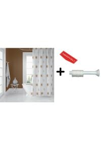 Banyo Duş Perdesi 6969 120x200 Perde Borusu Askı Aparatı 90x130 Hediyeli
