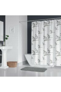 Banyo Duş Perdesi 6771 120x200 Perde Borusu Askı Aparatı 90x130 Hediyeli