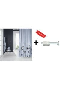 Banyo Duş Perdesi 2200 120x200 Perde Borusu Askı Aparatı 90x130 Hediyeli