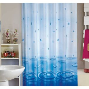 Banyo Perdesi 1x180x200 Tek Kanat Duş Perdesi Halka Hediyeli Duşakabin Perdesi 5020 Mavi