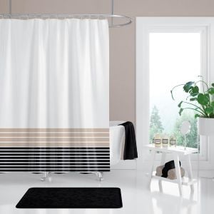 Banyo Perdesi 1x120x200 Tek Kanat Duş Perdesi Halka Hediyeli Duşakabin Perdesi 2108