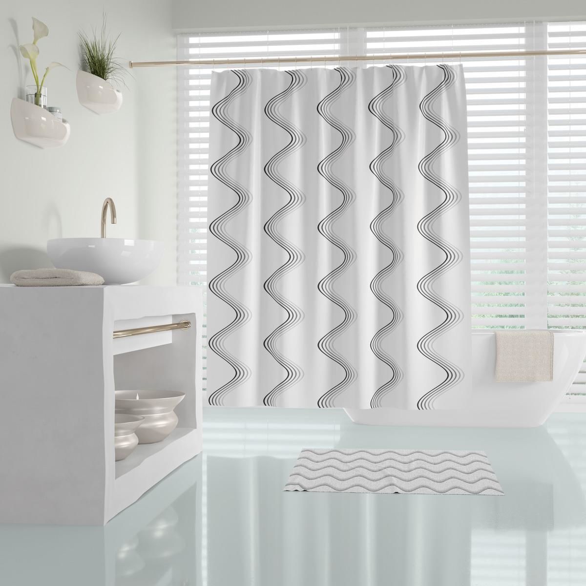 Banyo Perdesi 1x180x200 Tek Kanat Duş Perdesi Halka Hediyeli Duşakabin Perdesi Waterway