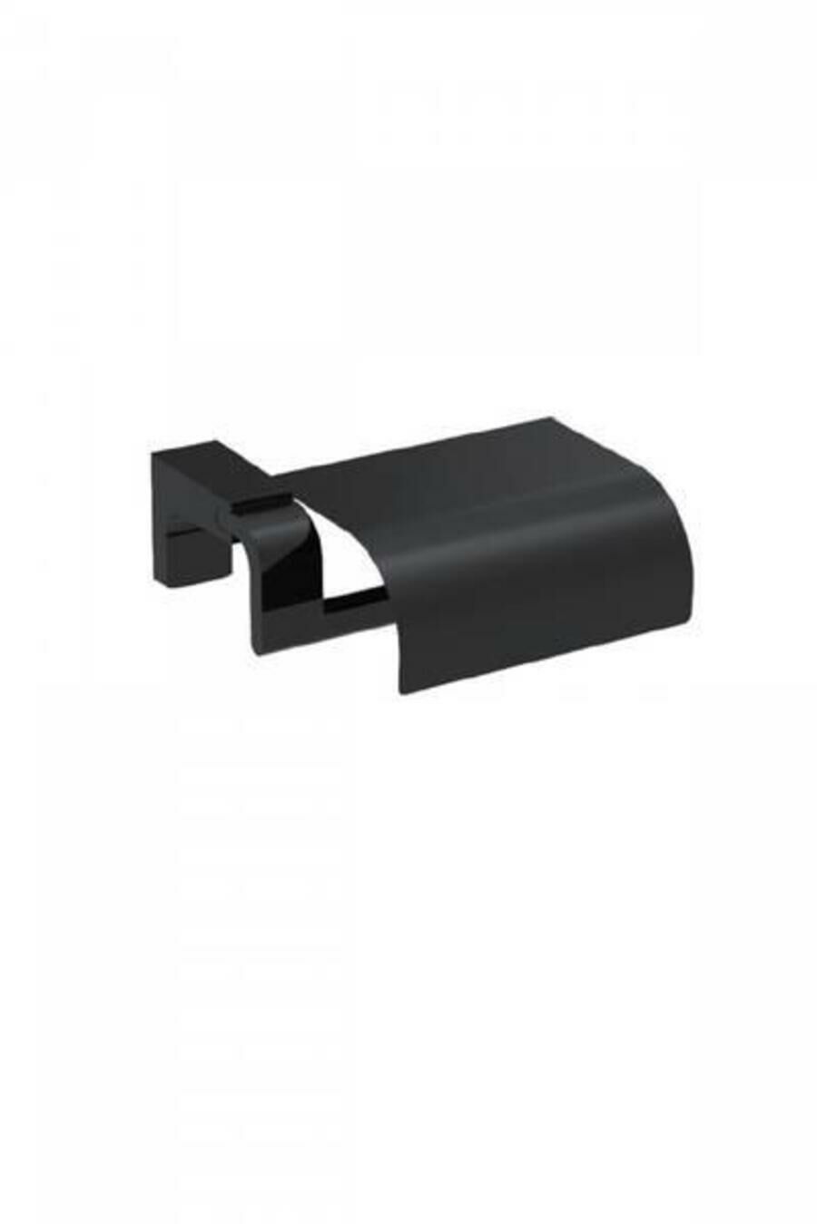 F1 Serisi Siyah Paslanmaz Duvara Monte Kapaklı Kağıtlık