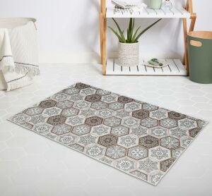 Banyo Halısı Dijital Baskılı Banyo Paspası 50x80 Polyester Kaymaz Tabanlı Duş Paspası 2345