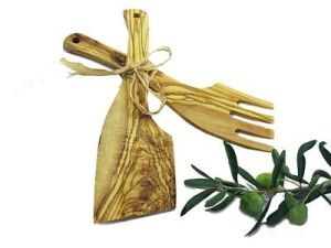 Zethome Zeytin Ağacı Ahşap 2 Parça Servis Seti