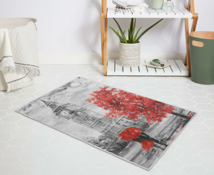 Banyo Halısı Dijital Baskılı Banyo Paspası 50x80 Polyester Kaymaz Tabanlı Duş Paspası Bigben