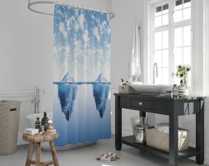 Banyo Perdesi 1x180x200 Tek Kanat Duş Perdesi Halka Hediyeli Duşakabin Perdesi 5322