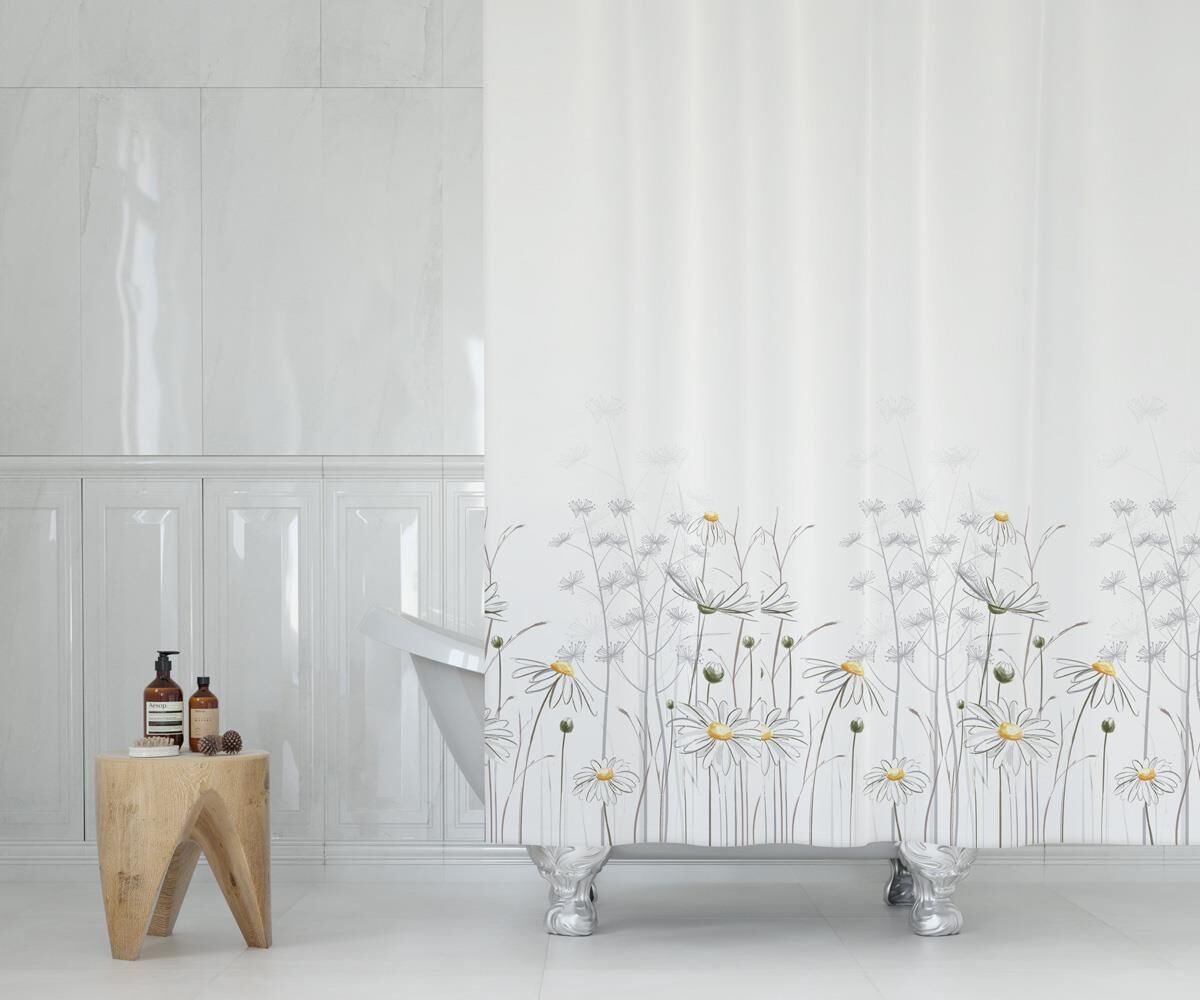 Banyo Perdesi 2x120x200 Çift Kanat Duş Perdesi Halka Hediyeli Duşakabin Perdesi 8441