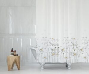 Banyo Perdesi 2x120x200 Çift Kanat Duş Perdesi Halka Hediyeli Duşakabin Perdesi 8441