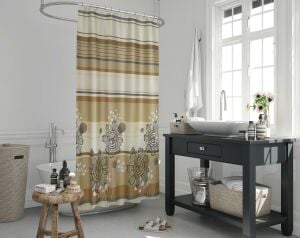 Banyo Perdesi 1x180x200 Tek Kanat Duş Perdesi Halka Hediyeli Duşakabin Perdesi 7708