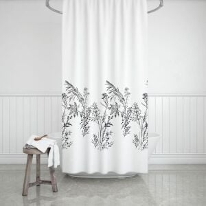 Banyo Perdesi 2x110x200 Çift Kanat Duş Perdesi Halka Hediyeli Duşakabin Perdesi 3389