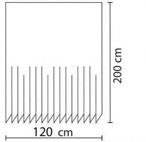 Banyo Perdesi 1x120x200 Tek Kanat Duş Perdesi Halka Hediyeli 5075