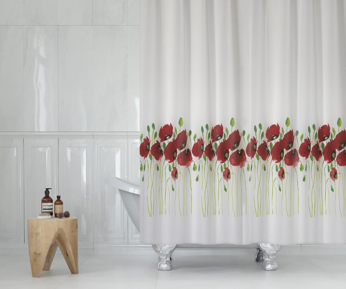 Banyo Perdesi 1x120x200 Tek Kanat Duş Perdesi Halka Hediyeli Duşakabin Perdesi 7081