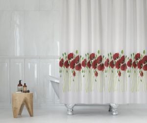 Banyo Perdesi 1x120x200 Tek Kanat Duş Perdesi Halka Hediyeli Duşakabin Perdesi 7081