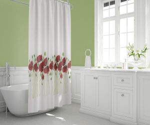 Banyo Perdesi 1x120x200 Tek Kanat Duş Perdesi Halka Hediyeli Duşakabin Perdesi 7081