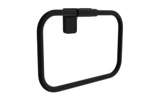 F1 Serisi Siyah Paslanmaz Kare Havluluk  ve Kapaklı Tuvalet Kağıtlık Banyo Seti