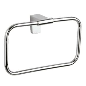 F1 Serisi Krom Paslanmaz Kare Havluluk ve Kapaklı Tuvalet Kağıtlık Banyo Seti