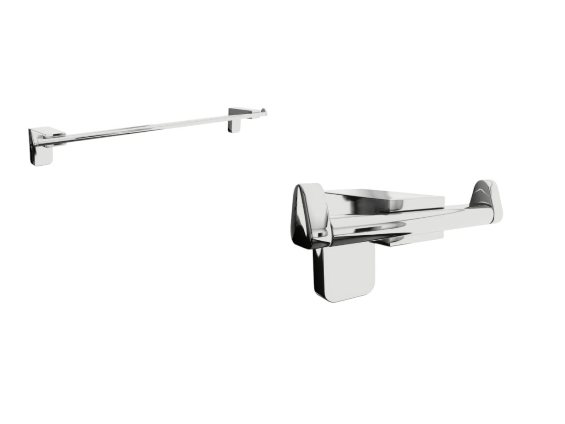 F1 Serisi Krom Paslanmaz Havluluk ve Bornoz Askılık Banyo Seti