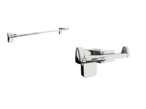 F1 Serisi Krom Paslanmaz Havluluk ve Bornoz Askılık Banyo Seti