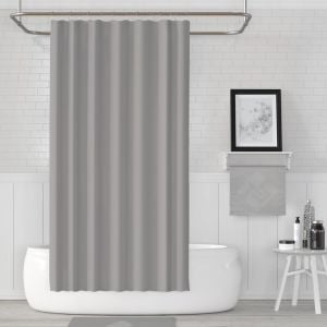 Banyo Perdesi 2x120x200 Çift Kanat Duş Perdesi Halka Hediyeli 0010 Gri