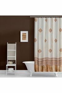 Banyo Perdesi 4860 2x110x200, Perde Borusu Askı Aparatı Köşe Boru Beyaz Hediyeli, Duş Perdesi Seti