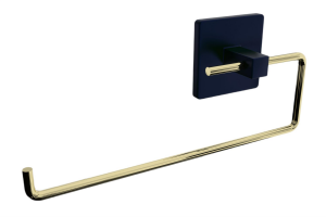 Zethome Paslanmaz Duvara Monte Solo Açık Havluluk Yapışkanlı Tasarım Siyah