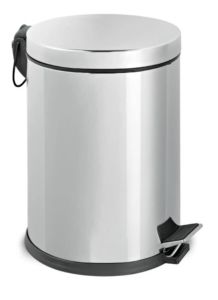 Zethome Paslanmaz Pedallı Çöp Kovası Krom 20 LT