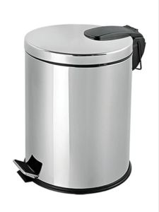 Zethome Paslanmaz Pedallı Çöp Kovası Krom 20 LT