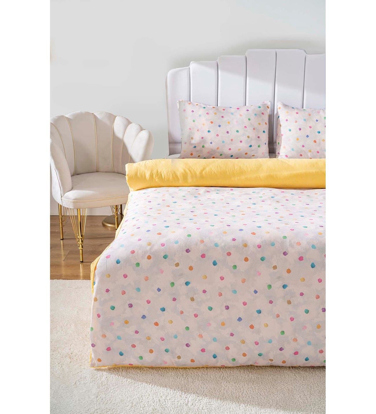 Çift Kişilik Nevresim Takımı Pamuklu Desenli Bonny 200x215 cm