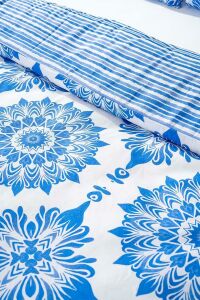 Mavi Çift Kişilik Nevresim Takımı Pamuklu Desenli Alaçatı Mavi 200x215 cm